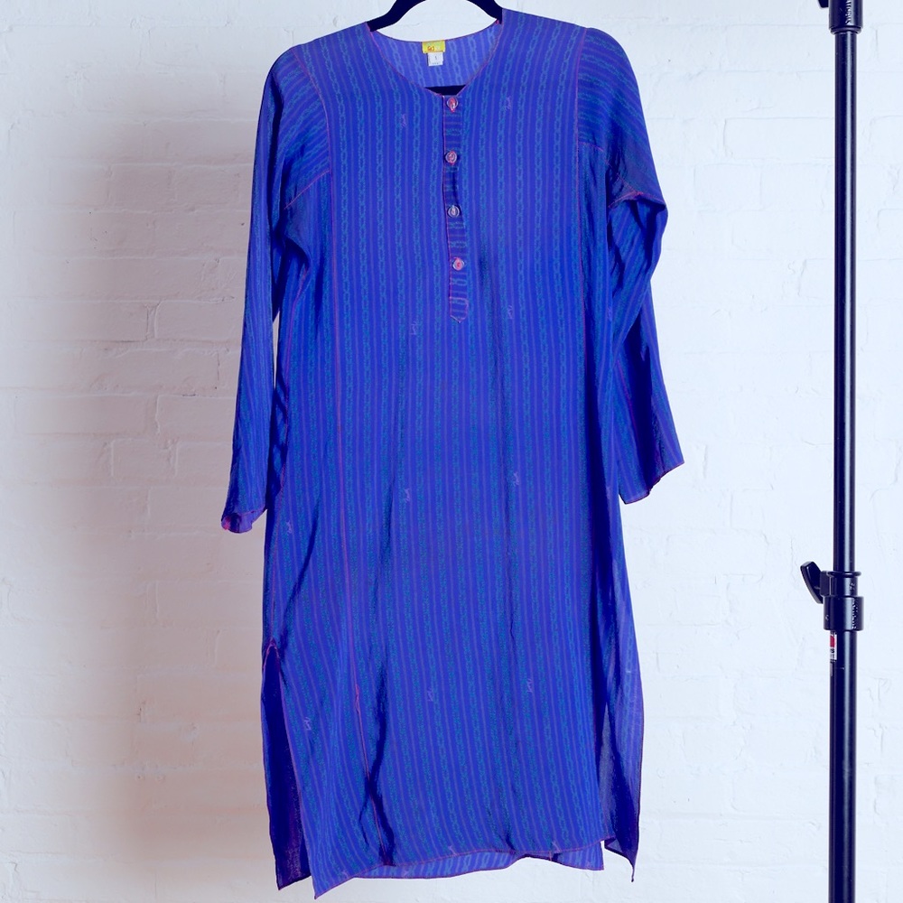 Tracy Feith Blue Silk Tunic Size 1. Size Small.